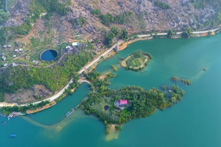 浩坤湖航拍视角景色 (4)