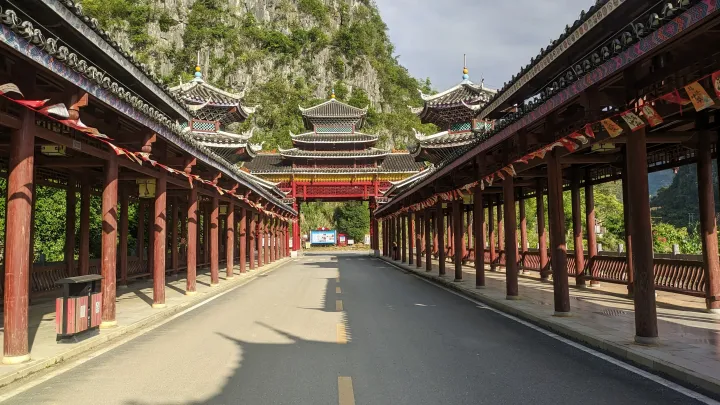 浩坤湖环湖公路景色 (30) - 浩高风雨廊桥