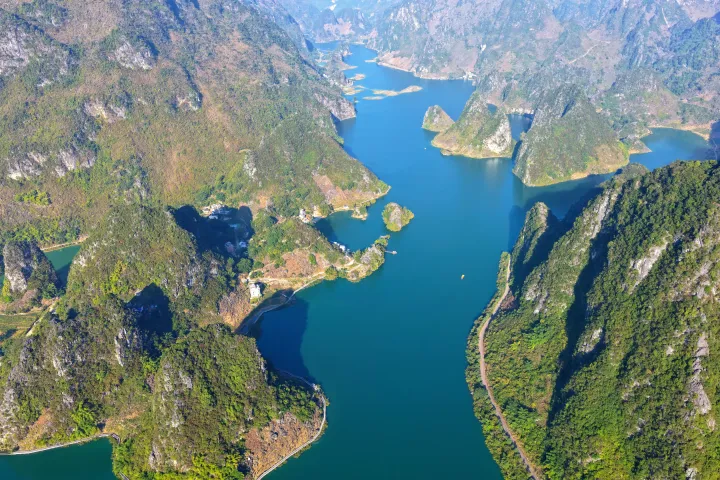 浩坤湖航拍视角景色 (9)