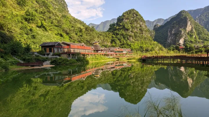 浩坤湖环湖公路景色 (28)-湿地商业街